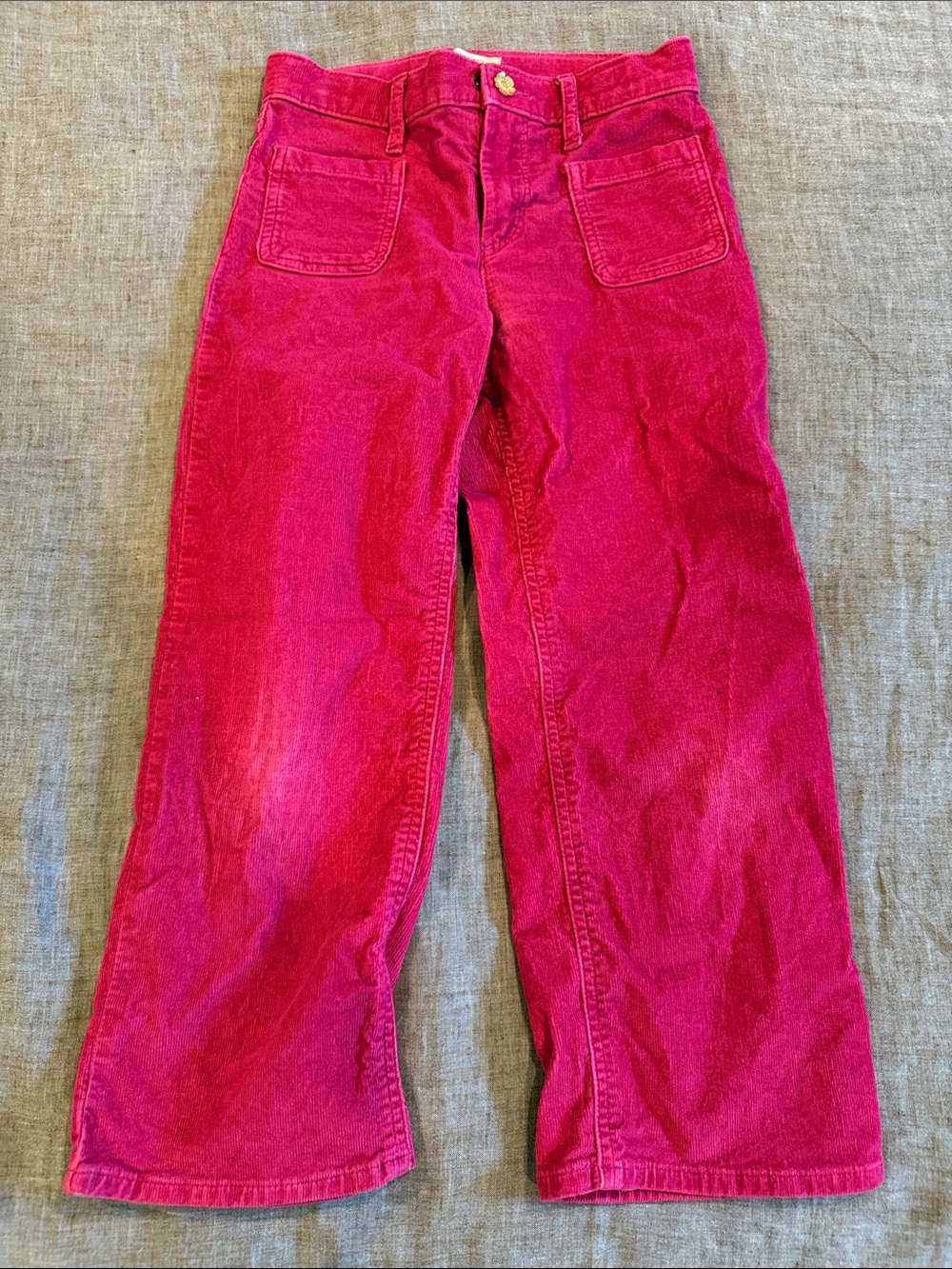 J. Crew Hot Pink Corduroy Wide-Leg Jeans